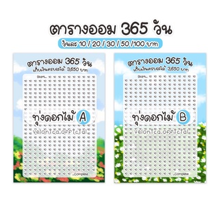 A10 ตารางออมเงิน 365 วัน ลายทุ่งดอกไม้ ขนาด A6 พร้อมส่ง✨(ขั้นต่ำ 2 ใบ)