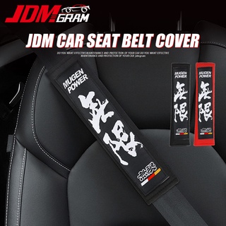 Jdm ปลอกหุ้มเข็มขัดนิรภัยรถยนต์ ผ้าฝ้าย สไตล์ญี่ปุ่น 2 ชิ้น