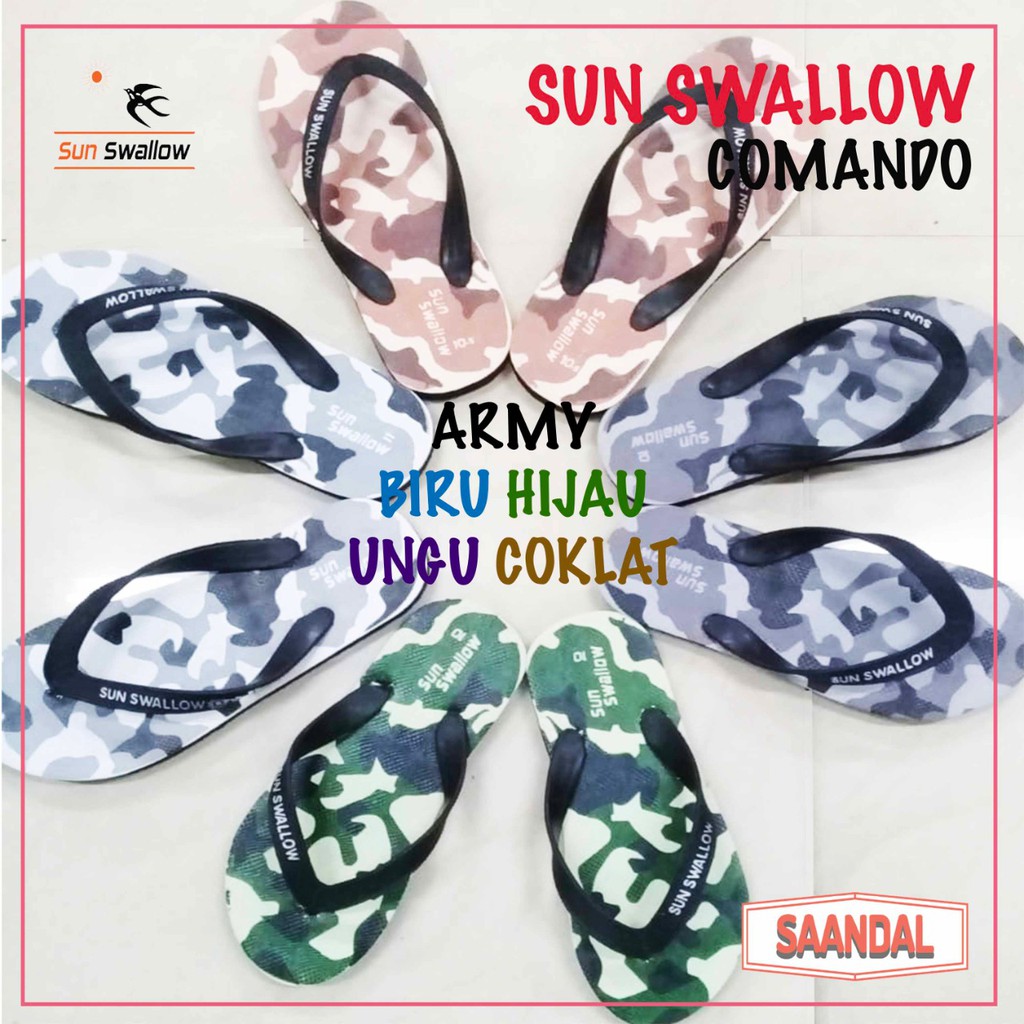 Original Sun Swallow Premium Commando Army Flip Flops (ขายปลีกได้)