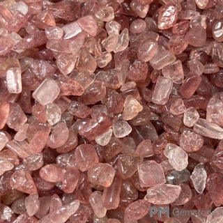 สตอเบอรี่ควอตซ์ ( Strawberry Quartz ) ขนาดเล็ก หินธรรมชาติ หินเกล็ด หินสี หินแร่ หินมงคล หินนำโชค ของแท้จากธรรมชาติ TB