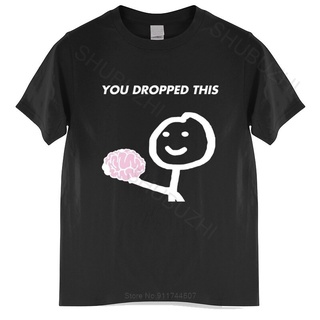 เสื้อยืดผ้าฝ้ายพิมพ์ลายแฟชั่น เสื้อยืดผ้าฝ้าย คอกลม พิมพ์ลาย Hey You Dropped This Your Brain Sarcasm แฟชั่นฤดูร้อน สําหร