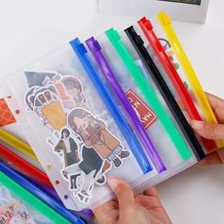 กระเป๋าพีวีซีใสใส่เอกสาร A6/A5 Binder แบบมีซิป