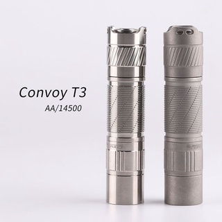 Convoy T3 ไฟฉายไทเทเนียมอัลลอย 519A high CRI R9080 LED AA 14500 12 กลุ่ม สําหรับตั้งแคมป์ เดินป่า