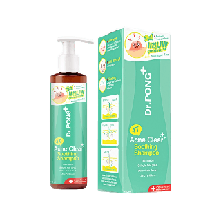 Dr.PONG 4T ACNE CLEAR SOOTHING SHAMPOO แชมพูลดสิว รังแค หนังศีรษะมัน สิวที่กรอบหน้า - Tree tea oil - Salicylic Acid(BHA)