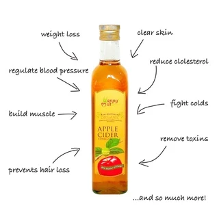 Apple Cider Vinegar with the mother ACV / แอปเปิ้ลไซเดอร์ ออร์แกนิค HappyMate 💥คีโต💥 ทานได้