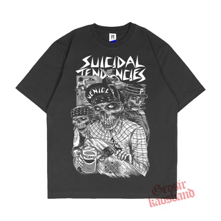 oversize T-shirt เสื้อยืดพรีเมี่ยม พิมพ์ลาย Suicidal tendencies band สไตล์พังก์ สําหรับผู้ชาย S-5XL