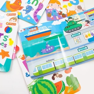 MISBOOK ชุด First Words for Kids 3 ภาษา 8 เล่ม และหนังสือโน้ตเพลงภาษาอังกฤษ มาพร้อมปากกาพูดได้ รุ่นนกฮูก 32 GB