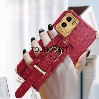 เคส Vivo Y5S เคส Vivo Y15S Y15A เคส Vivo Y19 เคส Vivo Y30 Y30i Case Vivo Y50 Case Vivo Y71t Case Vivo U3 U20 Case Vivo Z5i Luxury Shockproof Softcase Crocodile Pattern Leather Wrist Strap Phone Case โทรศัพท์มือถือหนังนิ่ม กันกระแทก