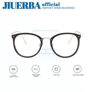 JIUERBA แว่นตาสายตาสั้น แฟชั่น กรอบแคทอาย ป้องกันรังสี เปลี่ยนเลนส์ได้ คอมพิวเตอร์ แว่นตา เกรด สําหรับผู้หญิง