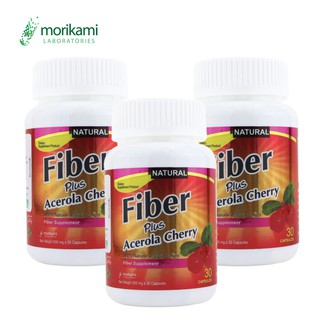 Fiber plus Acerola Cherry ไฟเบอร์ พลัส อะเซโรลา เชอร์รี่ x 3 ขวด morikami LABORATORIES โมริคามิ ลาบอราทอรีส์