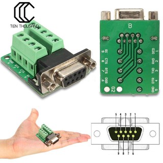 🔥DB9 ปลั๊กอะแดปเตอร์ 9 ขาหญิงอะแดปเตอร์บอร์ดเชื่อมต่อพอร์ตอนุกรม RS-232