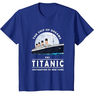 เสื้อยืดลำลองA 1912 เสื้อยืดลําลอง ผ้าฝ้าย แขนสั้น พิมพ์ลาย Titanic Voyage Ship Cruise สไตล์วินเทจ สําหรับผู้ชายS to4XL