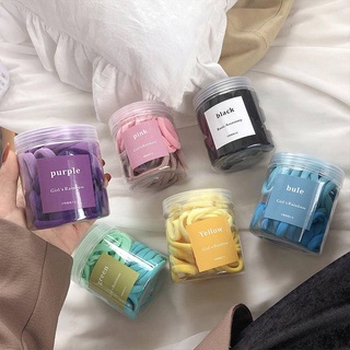 พร้อมส่ง ยางรัดผม แบบยืดหยุ่นสูง สีแคนดี้ สไตล์เกาหลี 50 ชิ้น