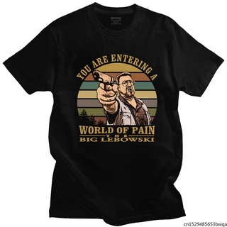 ใหม่เสื้อยืดพิมพ์ลาย You Are Entering A World Of The Big Lebowski สไตล์วินเทจย้อนยุคของขวัญ