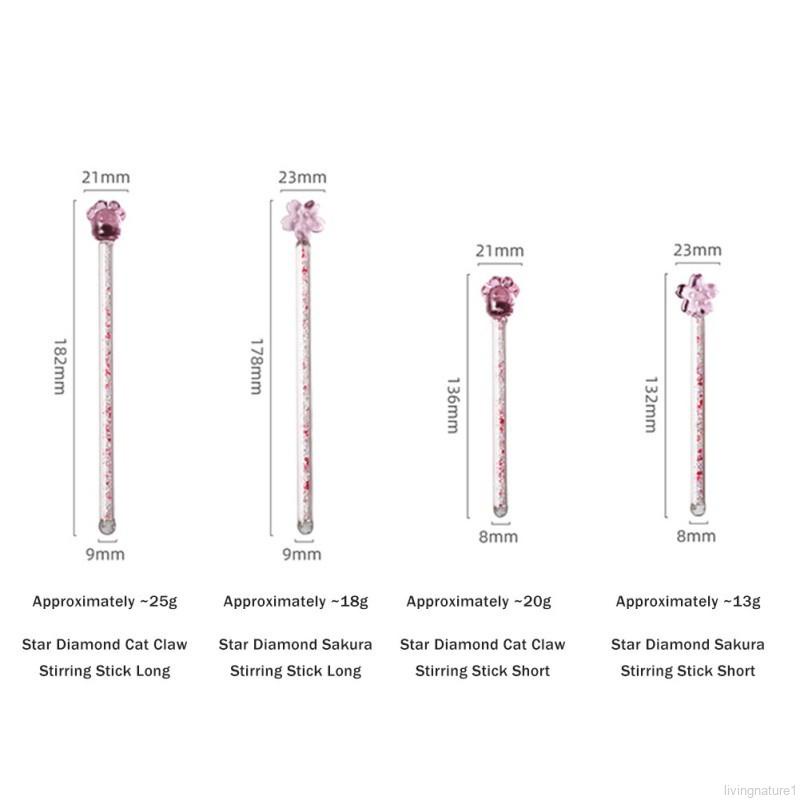 เครื่องครัว Cherry Blossom Cat Claw Star Diamond Stirrer Coffee Stirrer Stirrer Stirrer ช้อนกวนช้อนกาแฟถ้วยน้ํา St