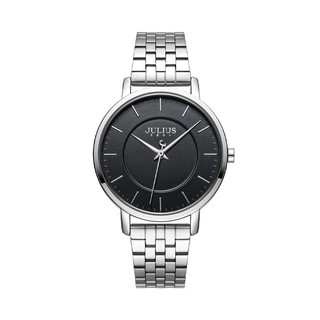 JULIUS WATCH JA1246 A สีเงินหน้าปัดดำ (SILVER/BLACK) นาฬิกาข้อมือผู้หญิง แบรนด์เกาหลี แฟชั่นฮิตของแท้ สายสแตนเลส