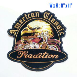 ตัวรีเติดเสื้อขนาดใหญ่ 11x11นิ้ว American Classic Tradition Harley Davidson Motorcycle Club