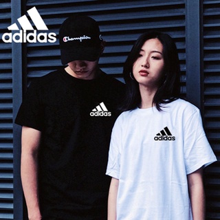 adidas ฤดูร้อนผู้ชายและผู้หญิงขนาดบวกสันทนาการแขนสั้นเสื้อยืดเย็บปักถักร้อยผ้าฝ้ายด้านบน M8 สไตล์แฟชั่น