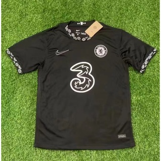 เสื้อกีฬาแขนสั้น ลายทีมชาติฟุตบอล Chelsea 22-23 ชุดเยือน ไซซ์ s - 2xl สีดํา คุณภาพสูง สําหรับผู้ชาย