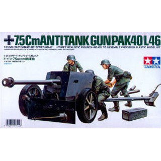 พลาสติก โมเดล ประกอบ TAMIYA สเกล 1/35 Pak 40/L46 7.5cm Anti-Tank Gun (35047)