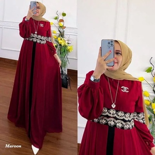 Gamis DRESS Material BABYDOLL DRESS ชุดเดรสแขนยาว ลาย GAMIS MAXY BABYDOLL JUMBO PREMIUM MUSLIM สําหรับผู้หญิง