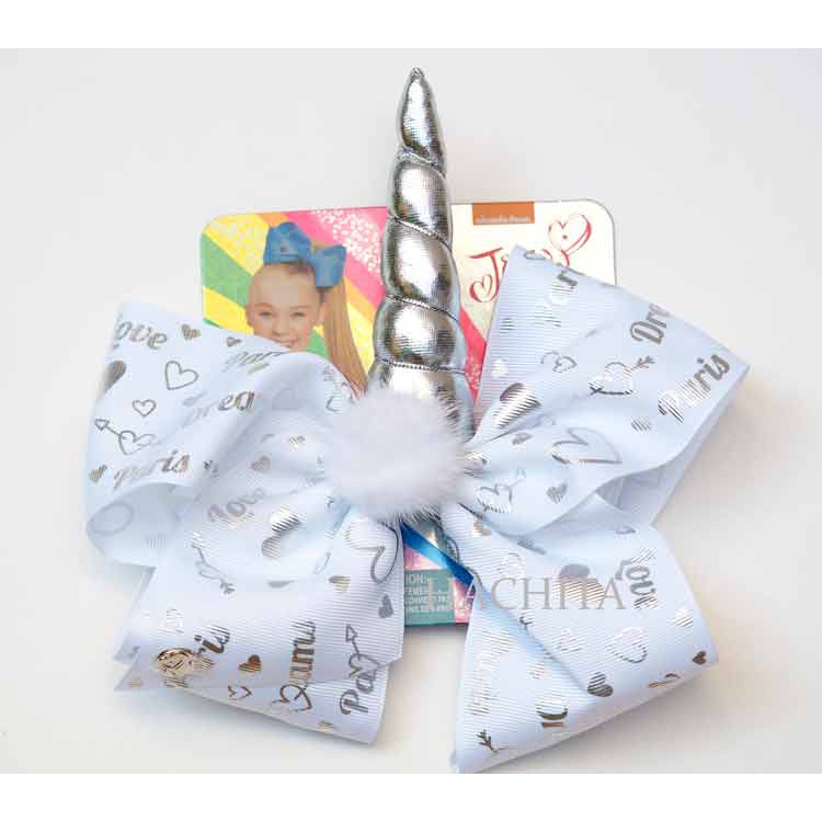 HACHITA JOJO SIWA BOW โบว์โจโจ้ฮิตติดเทรน ไซด์ใหญ่ 8 นิ้ว Unicorn เข่าสีเงิน สีสันสดใส เก๋ไก๋ น่ารัก
