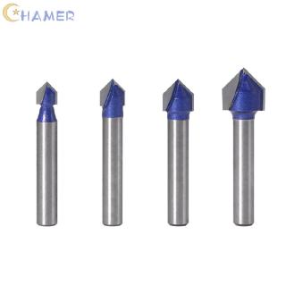 Drill Bit V Groove High-grade carbide Double-edged 4pcs High strength Steel CNC 90° Degree Woodwork Cutter New