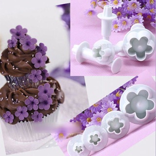 4Pcs/Set Plum Flower Plunger Fondant Mold Cutter Sugarcraft Cake tools Decorating Christmas Cake Decorating Tools