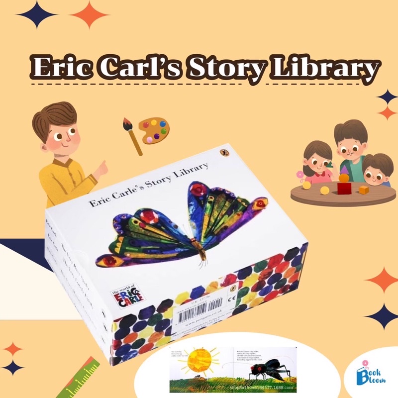 ส่งฟรี!! หนังสือชุด Eric Carle’s Story Library ชุด 4 เล่ม the very hungry caterpillar หนอนจอมหิว
