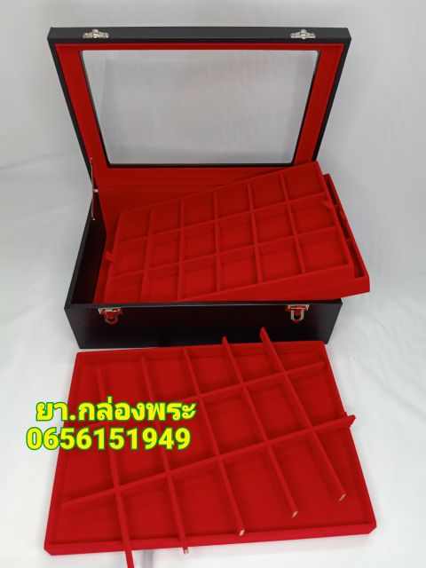 กล่องใส่พระ3ชั้น54องค์(ดำในแดง.ฝากระจก.ใส)#โปรฯแถมฟรีๆกล้องส่องพระ.มูลค่า199฿ทันที - รูปที่ 3