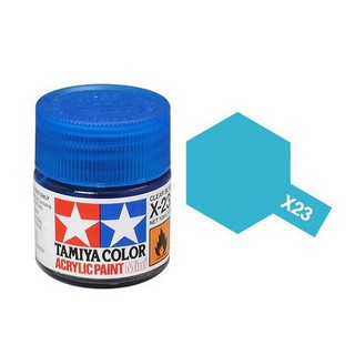 สีสูตรน้ำทามิย่า Tamiya Acrylic X23 Clear Blue 10ml