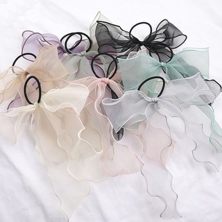 ยางรัดผมหางม้าแบบนุ่ม bingjia organza streamers scrunchie