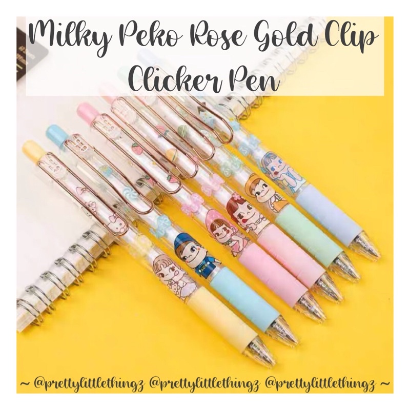 * $7.90/SET * ปากกาคลิ๊กเกอร์คลิป Milky Peko Rose Gold < MPS1 >