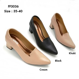 prettycomfort รองเท้าคัทชู ส้นสูง ทรงหัวแหลม   FF3036