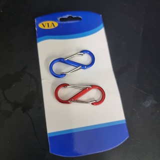CARABINER ตัวS ขอเกี่ยวพวงกุญแจ รูปตัวSขนาด4ซม อลูมิเนียมคลิปสปริงชุดล็อคสำหรับห้อยสิ่งของ ติดกระเป๋า แขวนของกับตู้