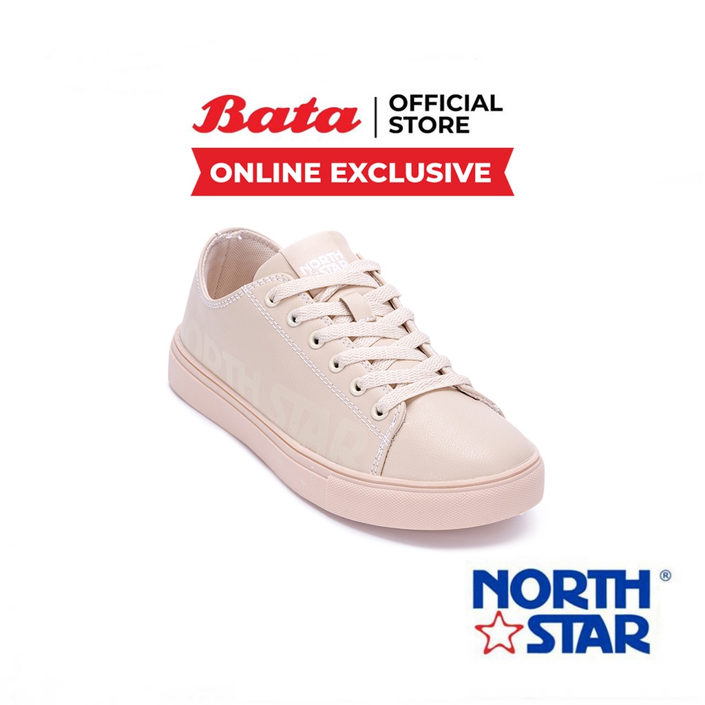 Bata บาจา (Online Exclusive) ยี่ห้อ North Star รองเท้าสนีกเกอร์ ผ้าใบสนีกเกอร์ รองเท้าผ้าใบลำลอง สำหรับผู้หญิง รุ่น Beca สีเบจ 5208032