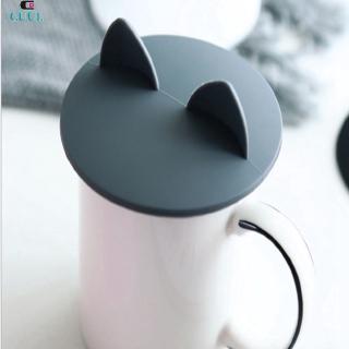 ☞COD Anti-dust Silicone Cup Cover  Cat Ears-Shaped Coffee Suction Seal Lid Cap CUP Cover 10cm 【Cuul】