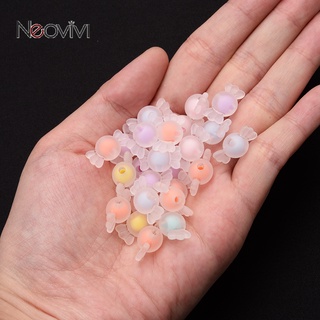 30pcs 9x17mm ลูกปัดอะคริลิครูปลูกกวาด Matte หลวม Spacer ลูกปัดสำหรับเครื่องประดับทำ DIY Handmade Accessories