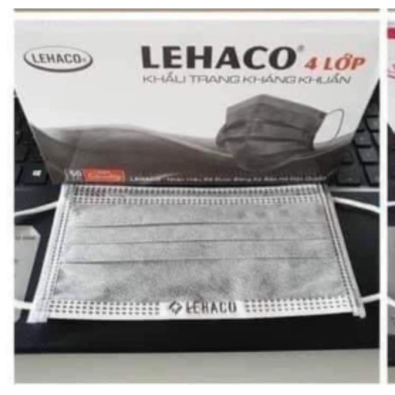 หน้ากากอนามัย แมวคาร์บอน LEHACO งาน4ชั้นมีกรอง 1กล่องมี 50ชิ้น