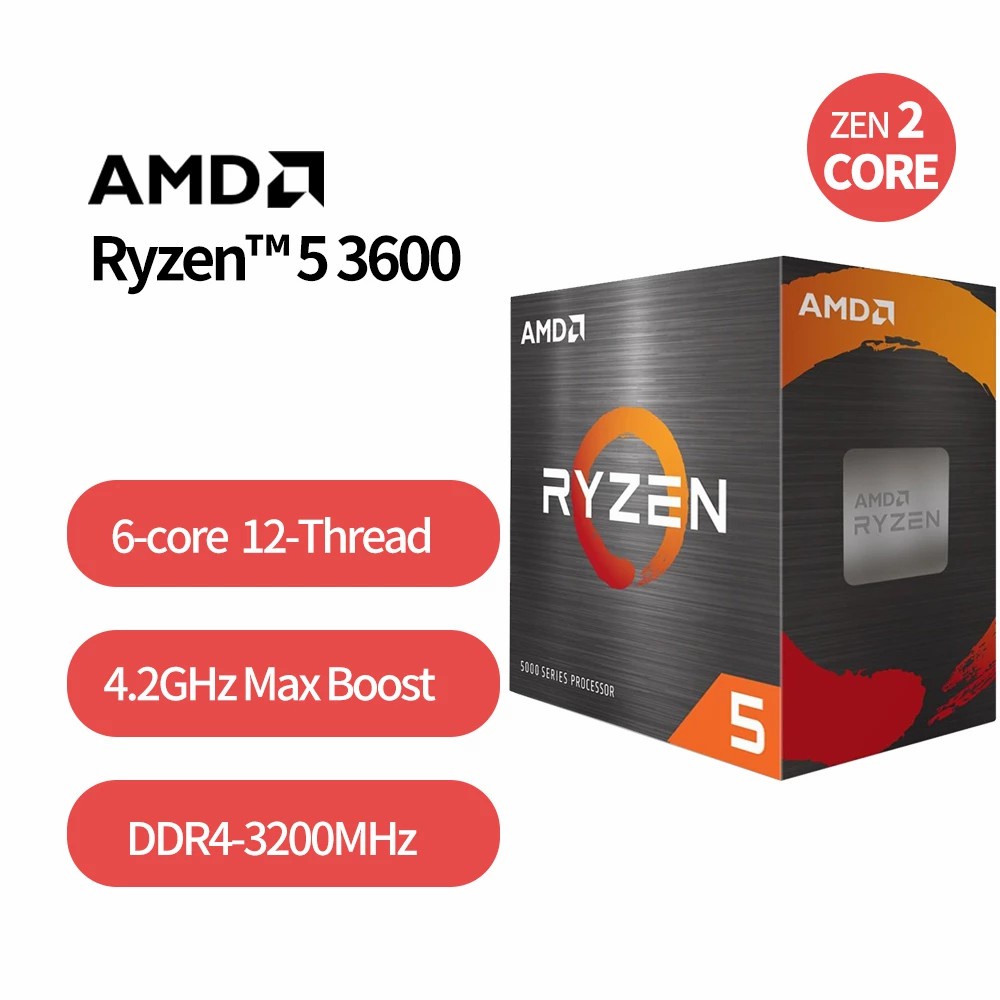 CPU (ซีพียู) AMD AM4 RYZEN 5 3600 3.6GHz มือสอง สภาพสวยใช้งานปกติ (แถมซิลิโคน)