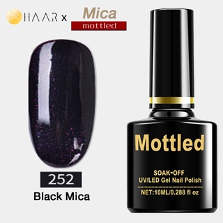 ยาทาเล็บ เจล Gel Nail Polish HAAR x Mottled Mica Tone โทน ไมก้า มิก้า กลีสเตอร์ กากเพชร สี เงิน ทอง ม่วง ส้ม เขียว น้...