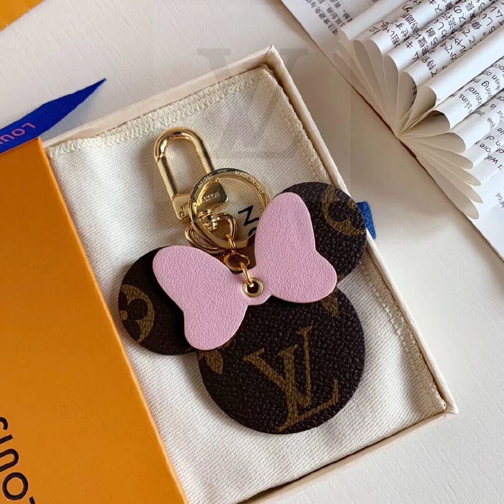 ใหม่ Louis Vuitton Minnie Mouse Bag Charm & KEY HOLDER ไม่มีกล่อง 2022