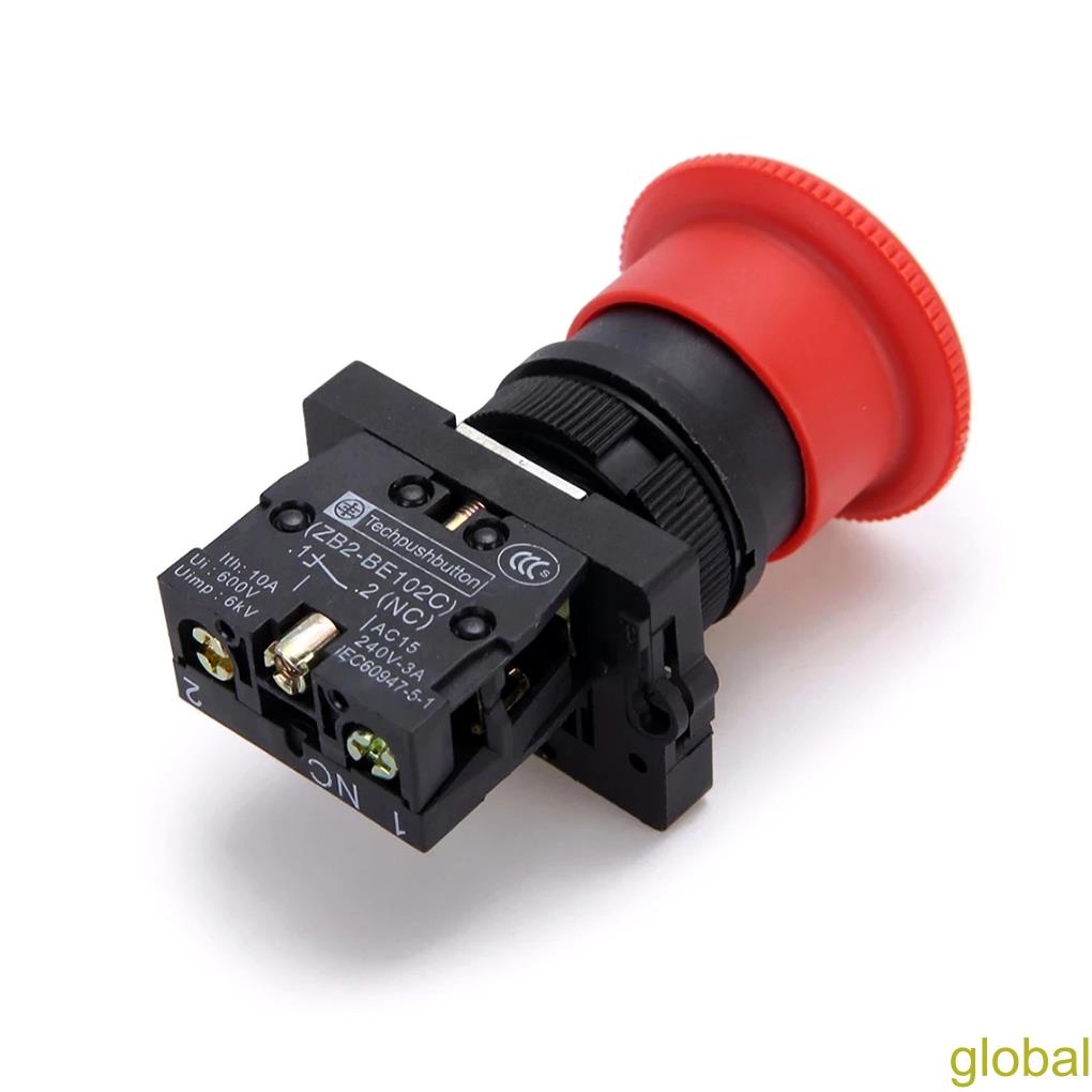 [global]Electrical Equipment Emergency Stop Switch Rotating Reset Constant Close Push Button Control