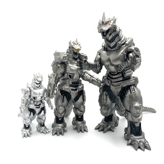 โมเดล ของเล่น ก็อดซิลล่าสีเงิน Godzilla Mechagodzilla โมเดลของขวัญของเล่นทำมือ ตกแต่งโต๊ะ เด็กผู้ชาย