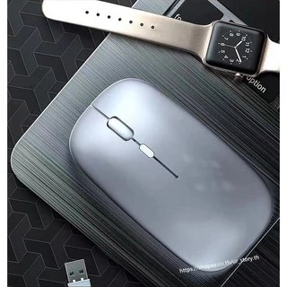 เมาส์ไร้สาย มีแบตในตัว ไร้เสียงคลิก Wireless Mouse มีบลูทูธ ใช้งานง่าย มีไฟสวยงาม น้ำหนักเบา ดีไซน์สวย