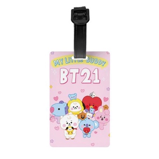 【พร้อมส่ง】BTS Bt21 ป้ายแท็กกระเป๋าเดินทาง ขนาด 5.4*8.5 ซม.