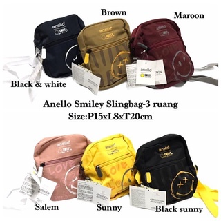 ใหม่ BEST SELLER KPop กระเป๋าสะพายข้าง สไตล์เกาหลี ANELLO SMILEY 937 คุณภาพพรีเมี่ยม COD 3 ห้อง นําเข้า