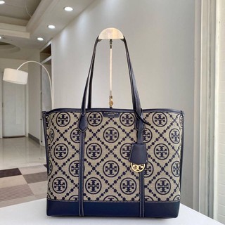 Tory Burch Perry Monogram Jacquard  Triple Compartment Tote