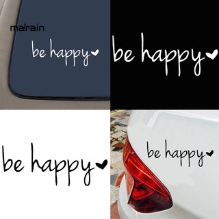 สติกเกอร์สะท้อนแสง ลายตัวอักษร Mal Be Happy สําหรับตกแต่งหน้าต่างรถยนต์