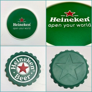 จานรองแก้ว จานรองแก้วไฮเนเก้น heineken มีให้เลือก 2 แบบ  แบบฝาจีบและแบบวงกลม ทำจากยาง กันลื่นได้